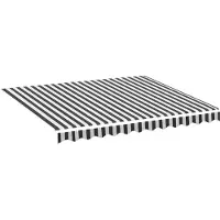 vidaXL Ersatztuch für awning 3x2,5 m Anthrazit -geläutet und weiß