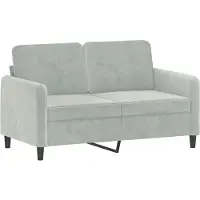 vidaXL Canapé à 2 places Gris clair 120 cm Velours