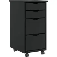 vidaXL Armoire roulante avec tiroirs MOSS noir bois de pin solide