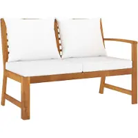 vidaXL Banc de jardin 114,5 cm avec coussins Crème Bois massif Acacia