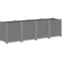 vidaXL Jardinière gris clair 160x40x53 cm polypropylène