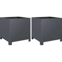 vidaXL Jardinières 2 pcs anthracite 40x40x40 cm acier