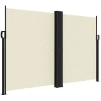vidaXL Marquise latérale extensible Crème 160x1200 cm
