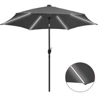 vidaXL Parasol avec éclairage LED et mât en aluminium 300 cm Anthracite