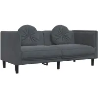 vidaXL Canapé 2 places avec coussins gris foncé velours