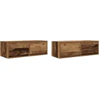 vidaXL Armoires TV 2 pcs. Aspect vieux bois 80x31x25,5 cm Matériau dérivé du bois