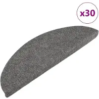 vidaXL Tapis d'escalier auto-adhésifs 30 pcs gris 56x17x3 cm