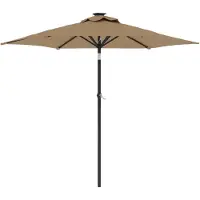 vidaXL Parasol avec mât en acier Taupe 225x225x212 cm