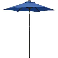 vidaXL Parasol avec lumières LED bleu azur 200x211cm aluminium
