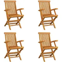 vidaXL Klappbare Gartenstühle 4 Stk. Massivholz Teck
