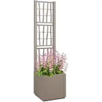 vidaXL Jardinière avec treillis , marron clair, 36 x 36 x 140 cm, PP