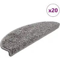 vidaXL Tapis d'escalier 20 pièces 65 x 21 x 4 cm Gris Demi-rond Grand