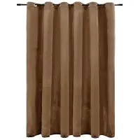 vidaXL Rideau occultant avec anneaux en métal Velours Beige 290x245 cm