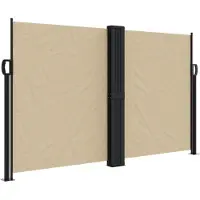 vidaXL Marquise latérale extensible Beige 140x1200 cm