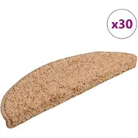 vidaXL Tapis d'escalier 30 pièces 56 x 17 x 3 cm Beige Demi-rond