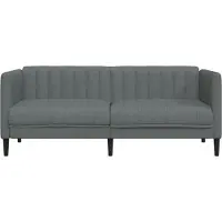 vidaXL Canapé 2 places gris foncé Tissu