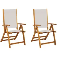 vidaXL Chaises de jardin 2 pcs. Pliable Bois massif Acacia et Textilène