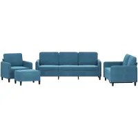 vidaXL Ensemble de canapés 4 pièces bleu velours