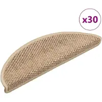 vidaXL Tapis d'escalier autocollants 30 pcs 56x17x3 cm sable