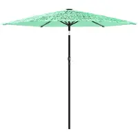 vidaXL Parasol avec mât en acier vert 223x223x213 cm