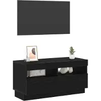 vidaXL Meuble TV, 80 x 35 x 40 cm, noir, imitation chêne, panneaux de particules