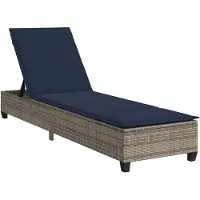 vidaXL Chaise longue avec coussins Gris 55x200x25,5cm Poly rotin