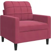 vidaXL Sessel Weinrot 60 cm Samt