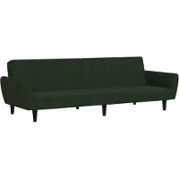 vidaXL Canapé-lit à 2 places vert foncé velours