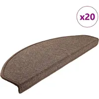 vidaXL Tapis d'escalier 20 pièces 65 x 24 x 4 cm Marron café Demi-rond Grand