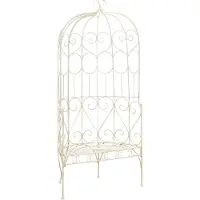 vidaXL Banc de jardin 95 cm fer antique blanc