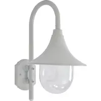 vidaXL Applique murale de jardin E27 42 cm aluminium blanc