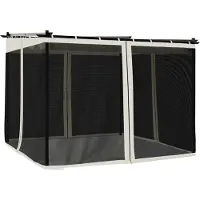 vidaXL Pavillon avec parois en filet Crème 3x3 m Acier