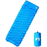 vidaXL Matelas de camping autogonflant avec oreiller 1 personne bleu