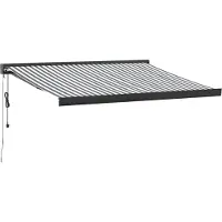 vidaXL Marquise rétractable Anthracite et Blanc 3x2,5 m Tissu & Aluminium