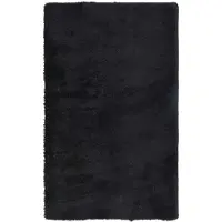 vidaXL Tapis shaggy à poils longs NAVARRA noir 80x150 cm polyester