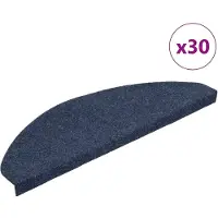 vidaXL Tapis d'escalier auto-adhésifs 30 pcs bleu 65x22,5x3,5 cm