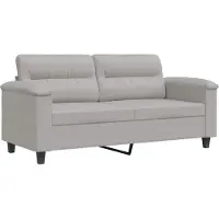 vidaXL Canapé 2 places gris clair 140 cm Tissu microfibre