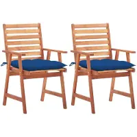 vidaXL Chaises de jardin 2 pièces avec coussins en bois massif d'acacia