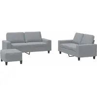 vidaXL Ensemble de canapés 3 pièces gris clair tissu