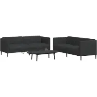 vidaXL Ensemble de canapés 2 pièces noir tissu