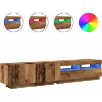 vidaXL Armoire TV avec lampes LED aspect bois ancien 200x35x40 cm