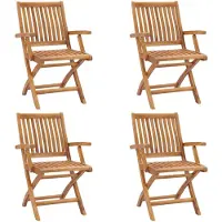 vidaXL Klappbare Gartenstühle 4 Stk. Massivholz Teck