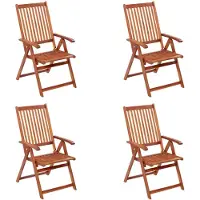 vidaXL Chaises de jardin pliantes 4 pcs. Bois massif acacia