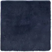 vidaXL Tapis Shaggy à poils longs NAVARRA bleu marine 200x200 cm Polyester