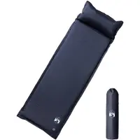 vidaXL Matelas de camping autogonflant avec oreiller 1 personne gris
