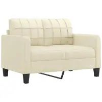 vidaXL Canapé 2 places crème 120 cm similicuir