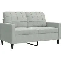 vidaXL Canapé 2 places gris clair 120 cm velours