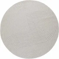 vidaXL Tapis ronds PALMERAS Crème Ø 200 CM Polyester