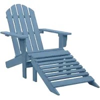 vidaXL Chaise de jardin Adirondack avec pied en bois massif de sapin bleu