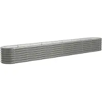 vidaXL Lit surélevé de jardin Acier galvanisé 332x40x36 cm gris